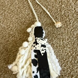 Black & White Cowhide Tassel Bookmark